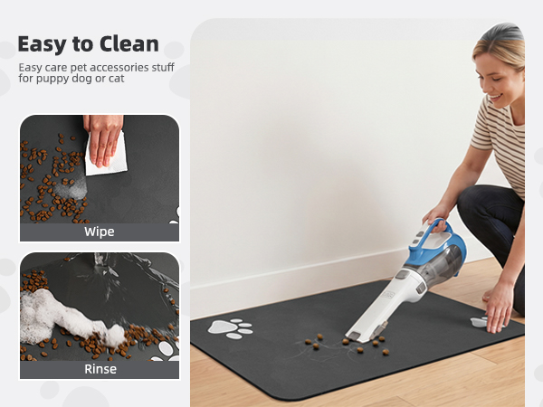 Pet Feeding Mat-Absorbent Dog Mat for Food and Water Bowl-No Stains Easy Clean Dog Food Mat