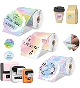 3 Rolls Flower Thermal Labels Gradient Colorful Sticker for Phomemo M110 M220 M221 M120 M200 Labe...