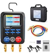 WISSCOOL Digital Minifold Gauges HVAC, R22,R134A,R410,R502,R1234yf Vacuum Pressure 3-Way with LCD...