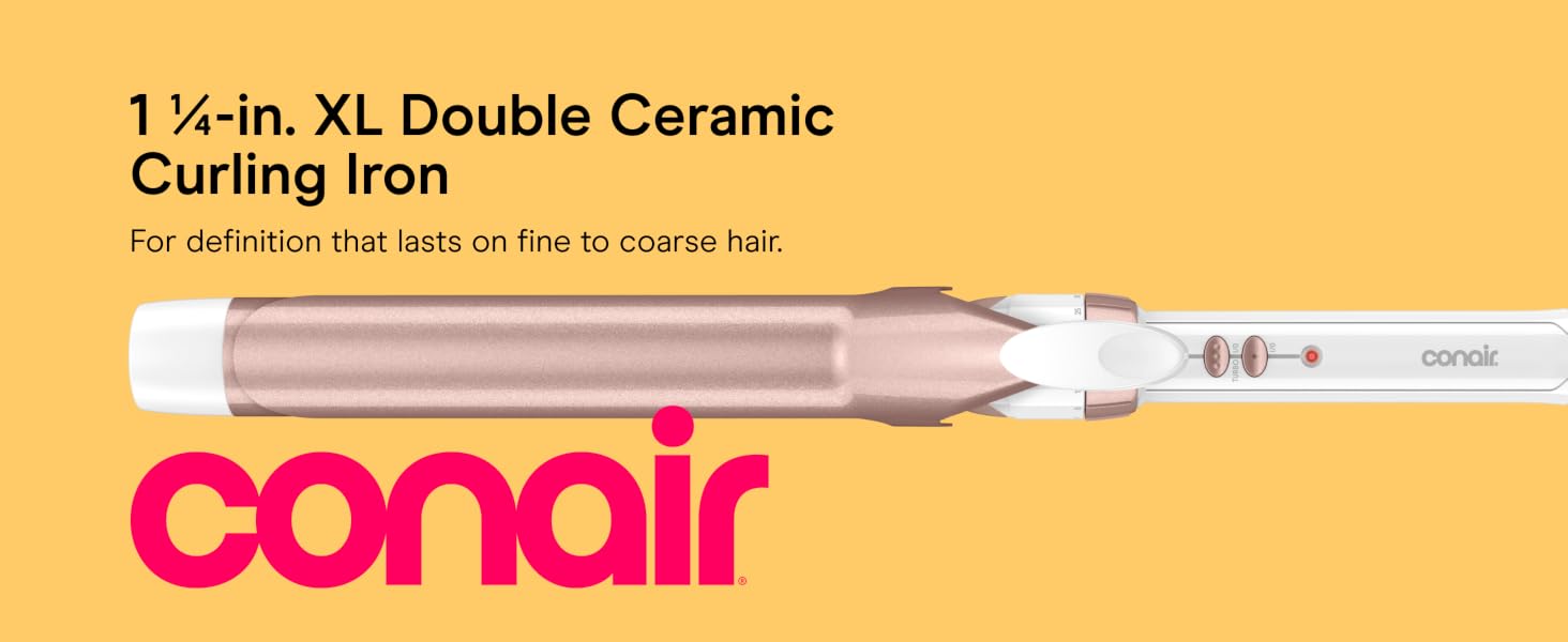 1 1/4-in. XL Double Ceramic Curling Iron. For definition that lasts on fine to coarse hair.