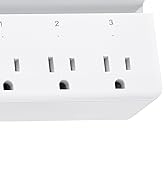 SURAIELEC Remote Control Power Strip, 3 Independent Outlets, 3 FT Extension Cord, 1 Type C, 2 Typ...
