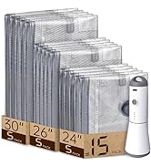 Vacbird Vacuum Bags for Travel with Rechargeable air Pump, 15 Pack Carry-on Size Compression Pack...