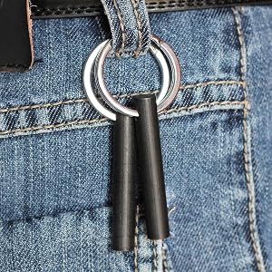 bayite Survival Drilled Ferrocerium Flint Fire Starter Rod with Keychain Ring 2 Inch Pack of 2