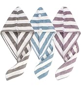 SUNLAND Microfiber Hair Drying Towel Wrap Super Absorbent Hair Turban for Wet Hair Soft and Light...