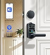 Veise VE029-E Wi-Fi Smart Lock with Handle & Non-Keyed Deadbolt, Fingerprint Keyless Entry Lock f...