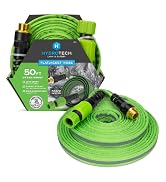 HydroTech FLATJACKET 5/8" 50 ft Garden Hose with Patented Force Control Technology - Flexible, Ki...