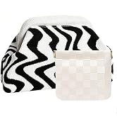 Vpoofree Clutch Purses for Women,Woven Crochet Bag&Cosmetic Bag Dumpling Striped Cloud Purse Even...