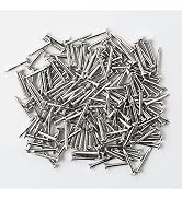 1200pcs Hardware Nails, 1/2'' × 18 Ga Nickel Plated Hanging Nails, Flat Head Nails, Wall Nails fo...