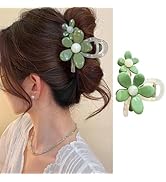 Flower Hair Clips for Thick or Thin Hair Green Five-Petal Hair Claw Clips Elegant Hair Accessorie...