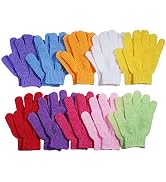 10 Pairs Exfoliating Bath Gloves,Made of 100% Nylon,10 Colors Double Sided Exfoliating Gloves for...
