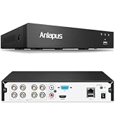 Anlapus 5MP 8CH H.265+ CCTV DVR Recorder with AI Human/Vehicle Detection, Remote Access, Alert Pu...