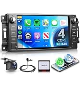 Orderich 4G+64G Android Car Stereo for Jeep Wrangler JK 2007-2018 Dodge Ram 1500 2008-2012 with W...