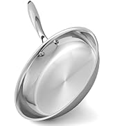Ranbomer Tri-Ply Stainless Steel Frying Pan 10 Inch,Non-Toxic PFAS, PFOA & PTFE Free, Compatible ...