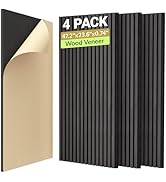 TONOR 4-Pack Acoustic Wood Veneer Wall Panels, 47.2” * 23.6” * 0.74” 3D Self-Adhesive Panel, Dual...
