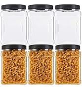 Lawei Square Plastic Jars with Lids - Clear Empty Storage Containers for Food Storage, Plastic Fo...