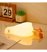 YR YRHH-PET Existential Crisis Duck Lamp, Squishy Kid Cute Lying Flat Duck Night Light, Rechargea...