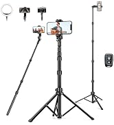 Nineigh 72"" Tripod for iPhone, Phone Tripod Compatible with Smartphone/Camera/Gopro, Cellphone T...