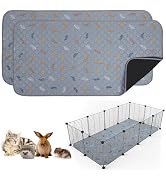 Sunheir 2 Pack Washable Guinea Pig Pee Pads, 24" x 48" Waterproof Reusable Guinea Pig Cage Liners...