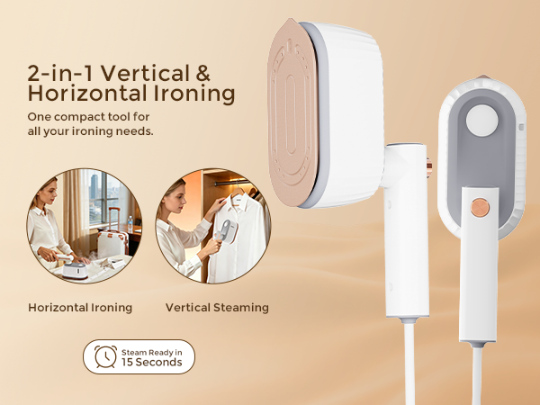 2-in-1 steamer ironing