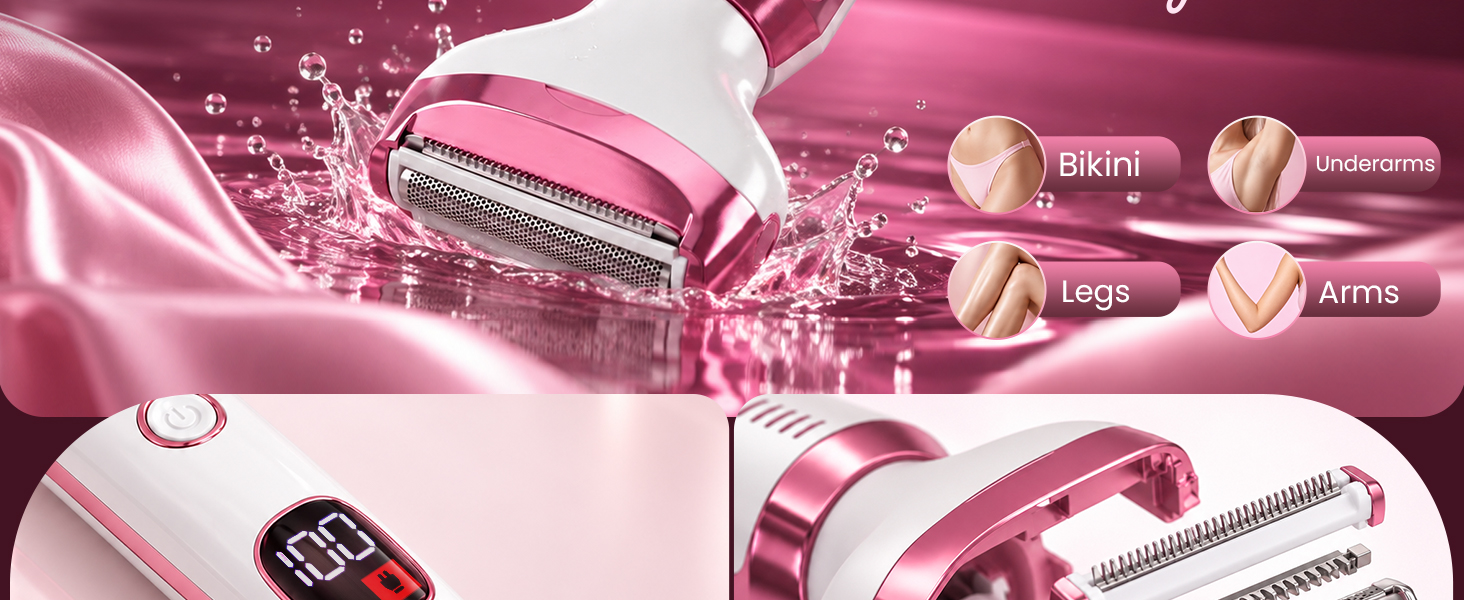 Electric Razor for Women Men Facial Hair Remover, Rechargeable Led Display Hair Removal Kit