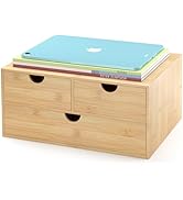 Wisuce Bamboo Desk Drawer Organizer, Large Desktop Organizer with Drawers Tabletop Storage Organi...