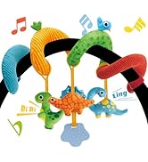 hahaland Car Seat Toys for Babies 0-6 Months Boy - Baby Toys 0-6 Months - Rattle, Mirror, Crinkle...