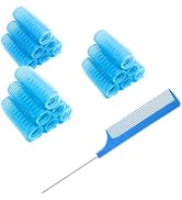 MOODKEY 18PCS Self Grip Small Hair Curlers Heatless Roller Hair Curlers Pro Salon Hairdressing Cu...