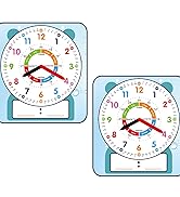 ANCOMEDO 2 Pack Magnetic Writable Dry Erase Teaching Clock , Large 12