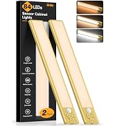 Gritin 10.2inch Under Cabinet Lighting Rechargeable -84 LED Super Bright,3-Color& 5 Level Brightn...
