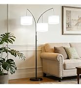 80 Inch Arc Floor Lamp for Bedroom, 3-Light Dimmable Standing Lamp for Living Room, 2400LM Super ...