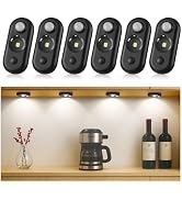 GLARESBOT LED Motion Sensor Puck Lights, Small Rechargeable Under Cabinet Light, Dimmable Dayligh...