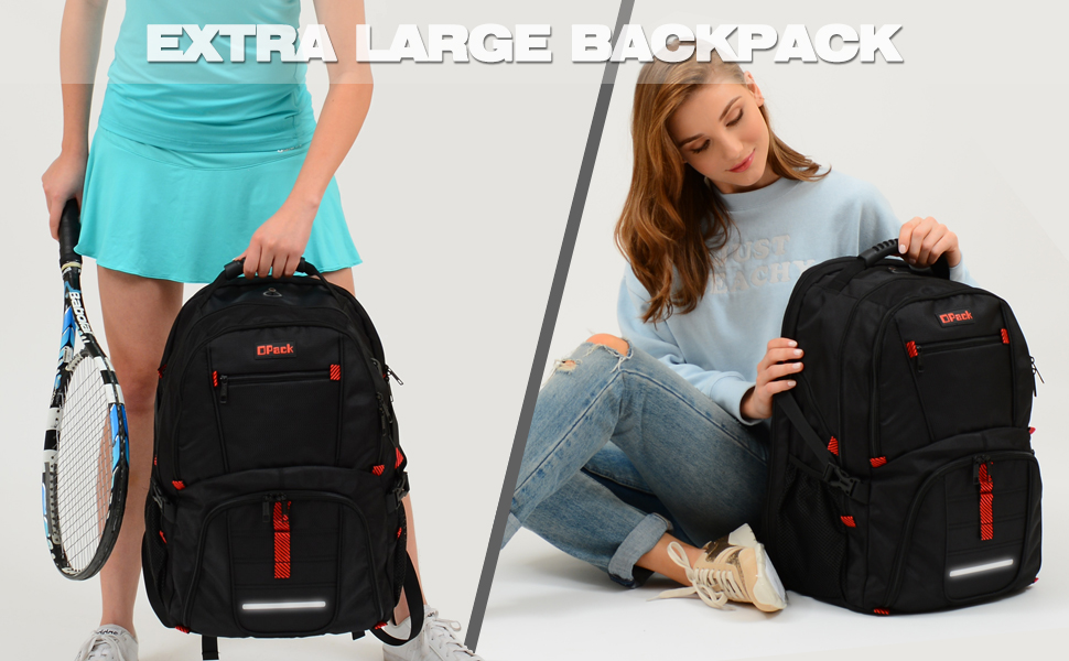 a woman with the backpack