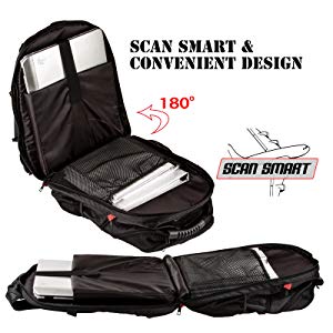 180 degrees of the backpack