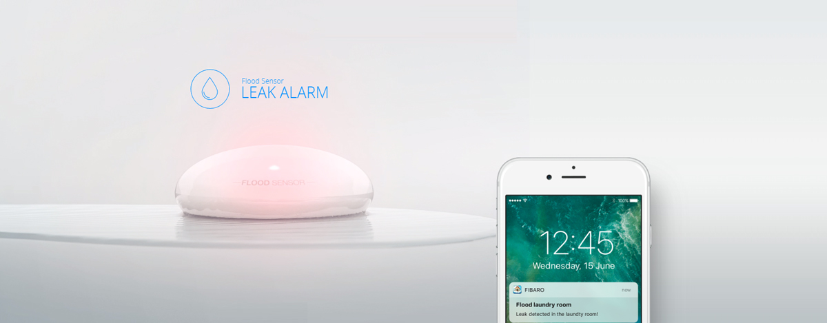 FIBARO HomeKit Flood Sensor, Water & Temperature Sensor for HomeKit