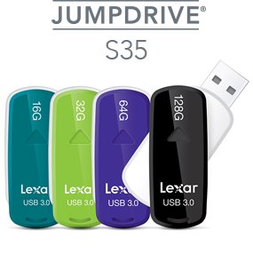 Lexar 32GB JumpDrive S35 USB 3.0 Flash Drive