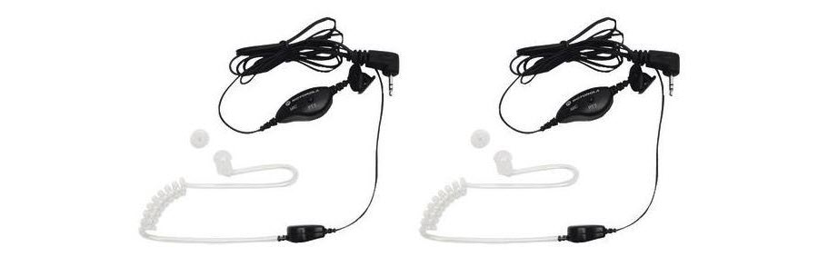 front view of Motorola 1518 Surveillance Headset with Push-to-Talk Microphone