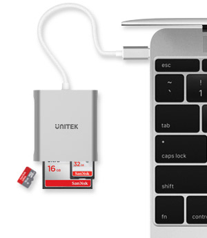 Unitek USB C Lecteur de Carte SD avec 3 Slots,USB3.0 Type-C Lecteur de  Carte Flash pour Périphérique USB C,Soutenir la Carte Compact Flash SanDisk  et CompactFlash Professionnelle Lexar-Aluminium/Gris : :  Informatique