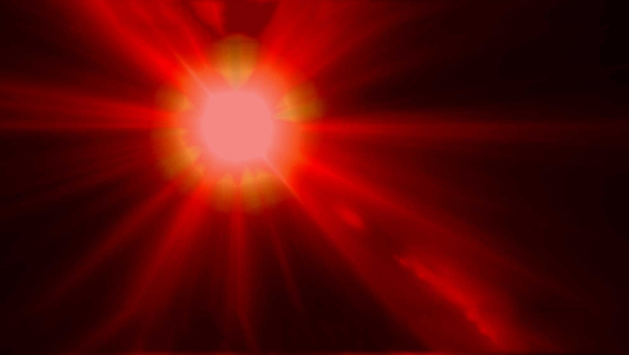 A Sun Letting Out Red Rays