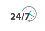 24/7 Clock Graphic