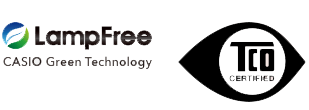 LampFree CASIO Green Technology and TCO Certified Badges