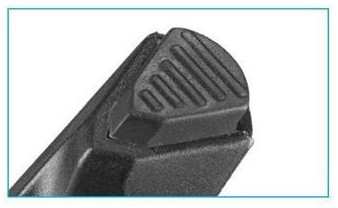 Close-up view of rubber pad on feet