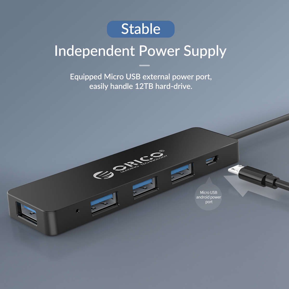 ORICO Multi USB3.0 HUB 5Gbps 4 Ports USB Splitter OTG Adapter
