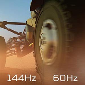 144Hz versus 60Hz quality of a Roadster Racing Away on a Desert Road