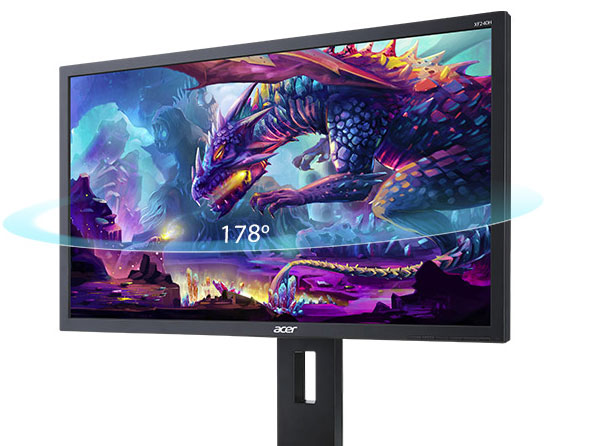 a monitor with a dragon image screen