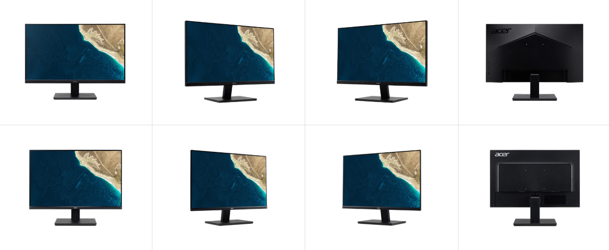 different angles of the monitor