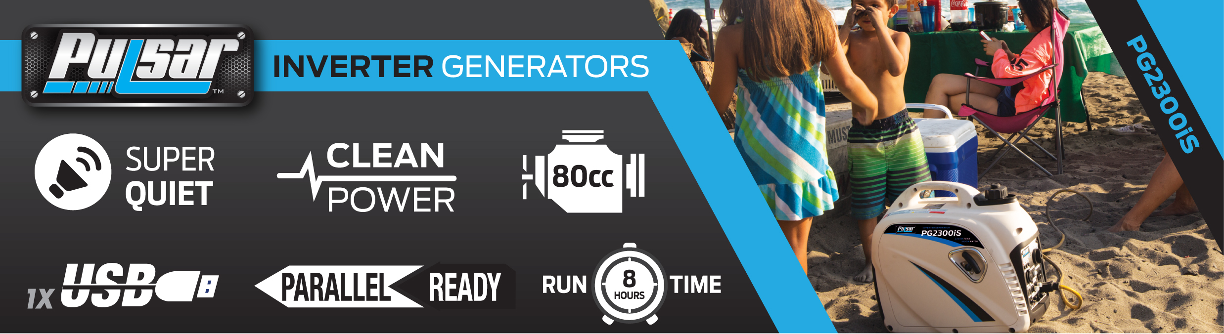 Pulsar PG2300iS 2,300 Rated Watts Closed Frame Diesel-Powered Generator