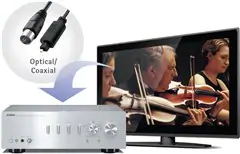 Yamaha A - S301 works with TV and the coaxial for receiving audio