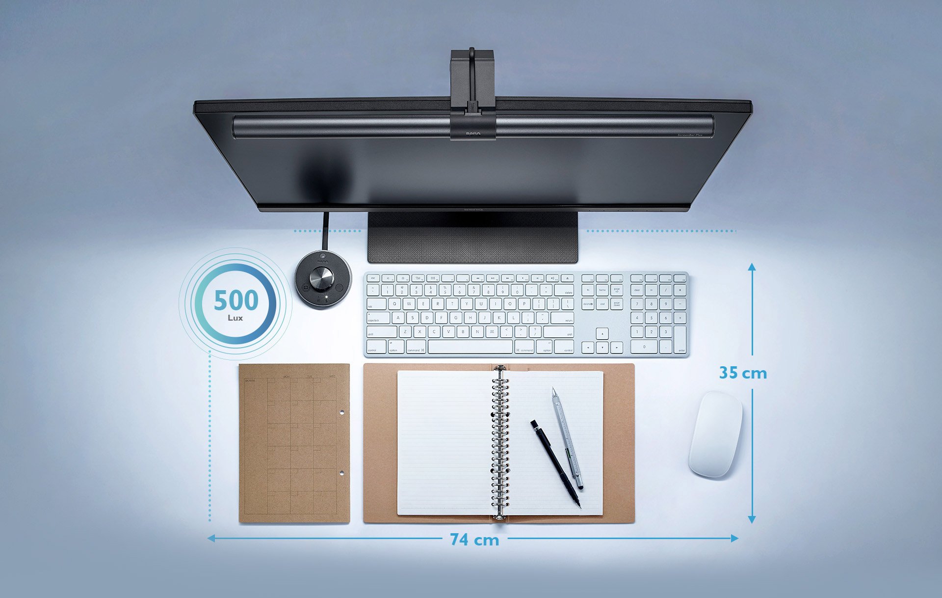 BenQ ScreenBar Plus, e-Reading LED Task Lamp, Auto Dimming, Clip