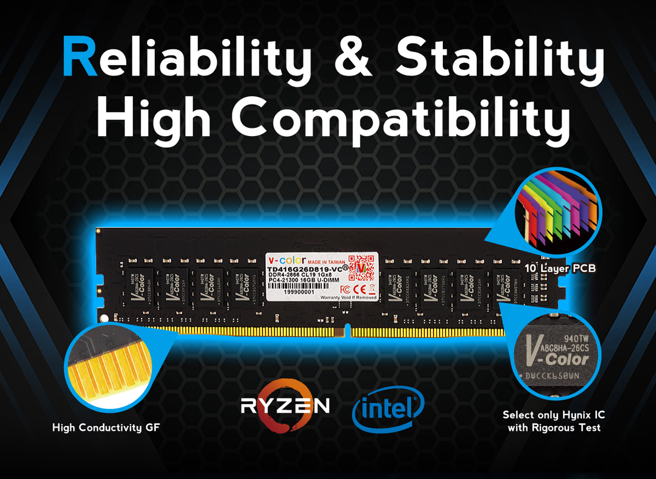 v-color UDIMM DDR4 Desktop Memory Ram