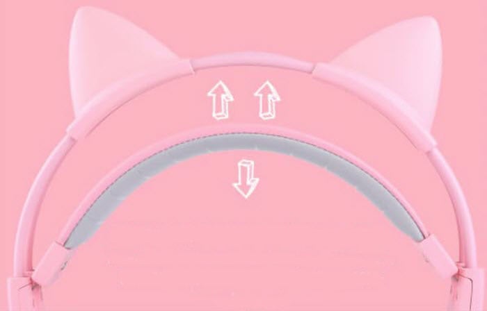 design detail of adaptive headband of Somic G951 Pink Headset